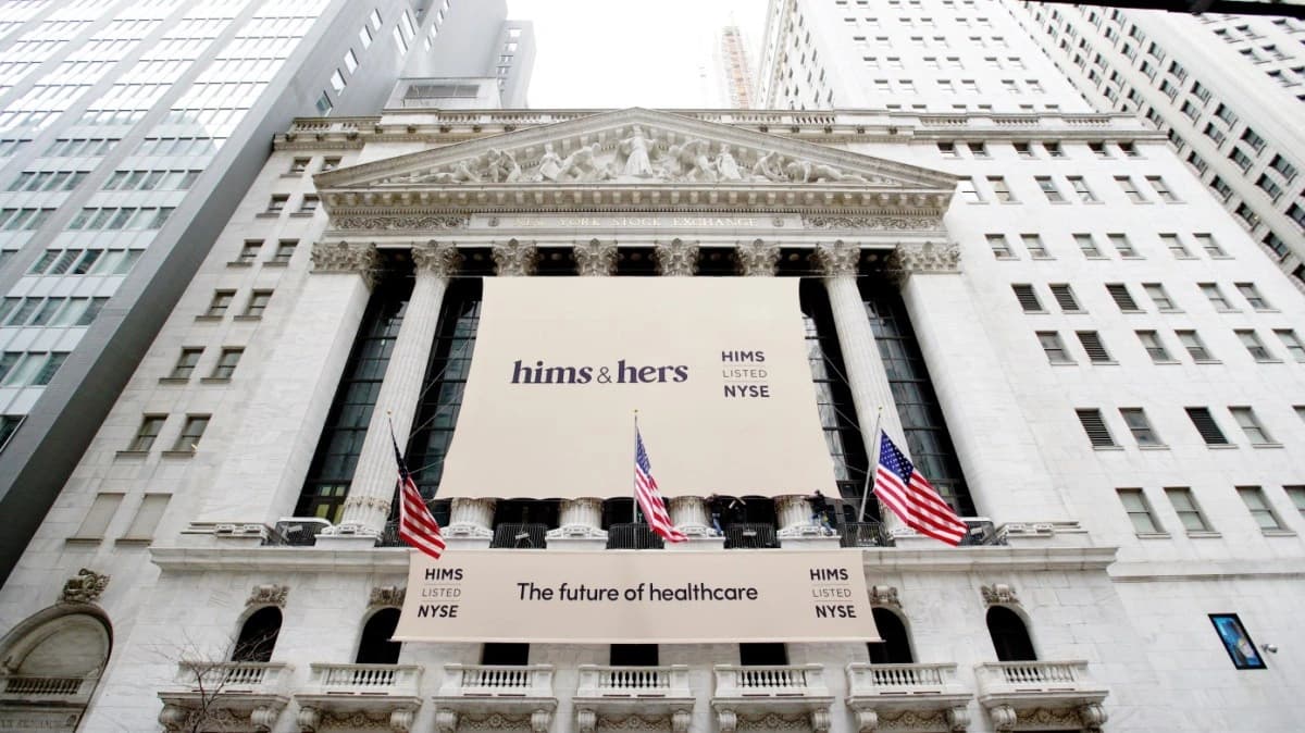 Logo da Hims and Hers na Bolsa de Valores de Nova York