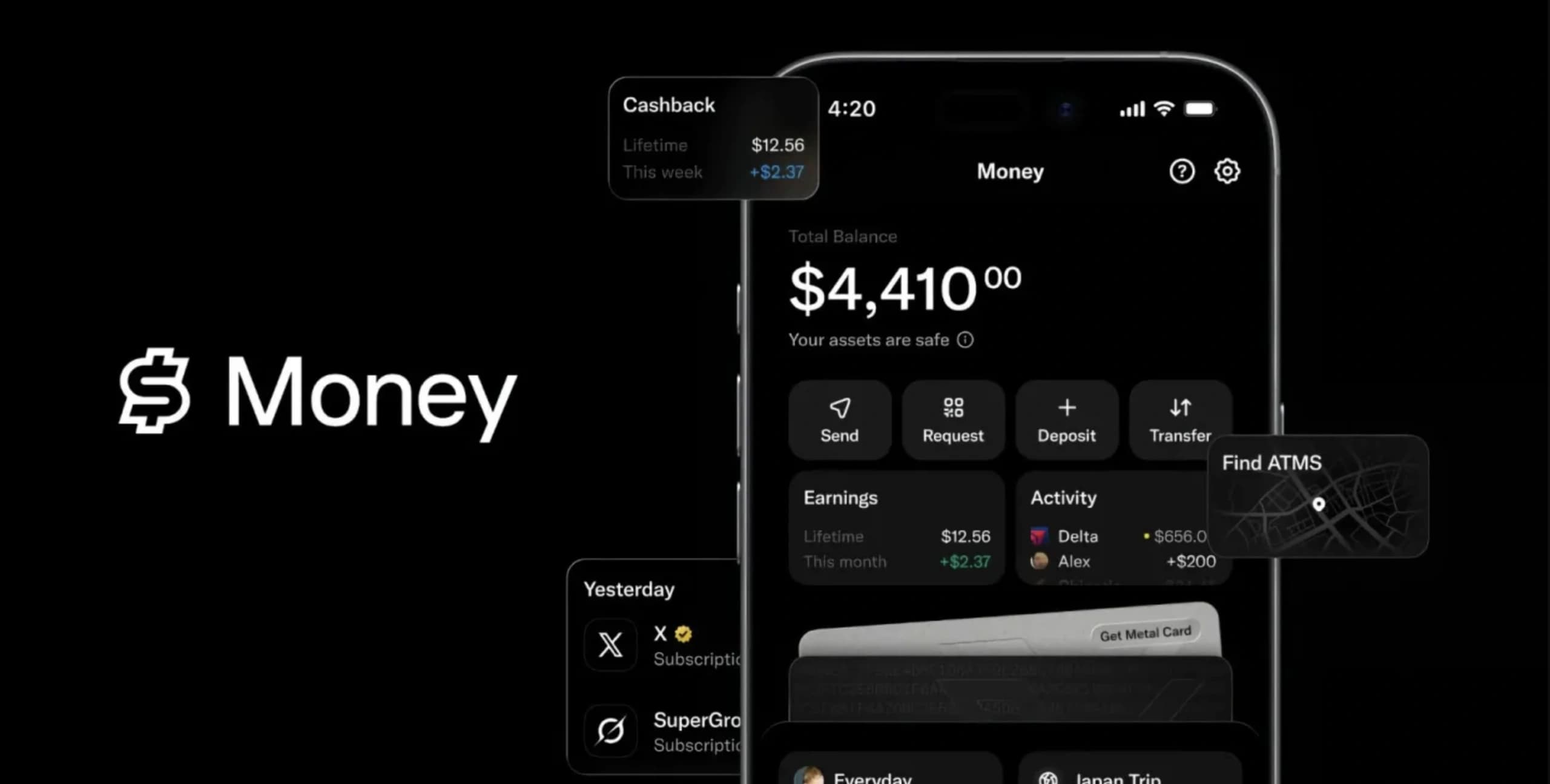X Money app Elon Musk cartão Visa EUA