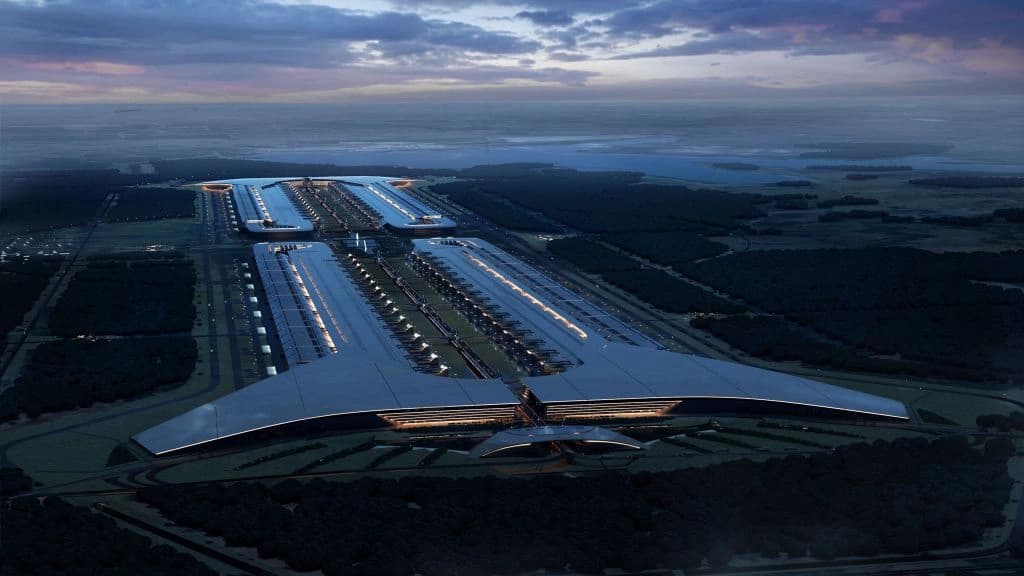 Renderização da fábrica de chips Terafab da Tesla e SpaceX no Texas