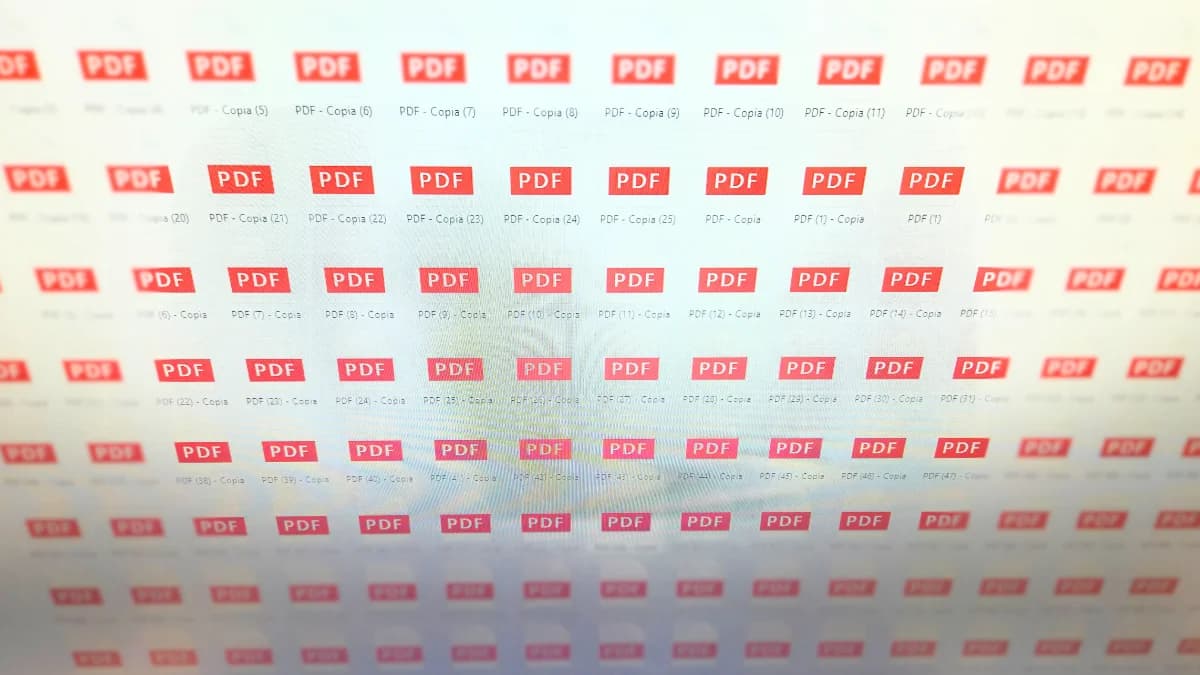 Imagem de arquivos PDF e documentos digitais sendo convertidos para formatos editáveis.