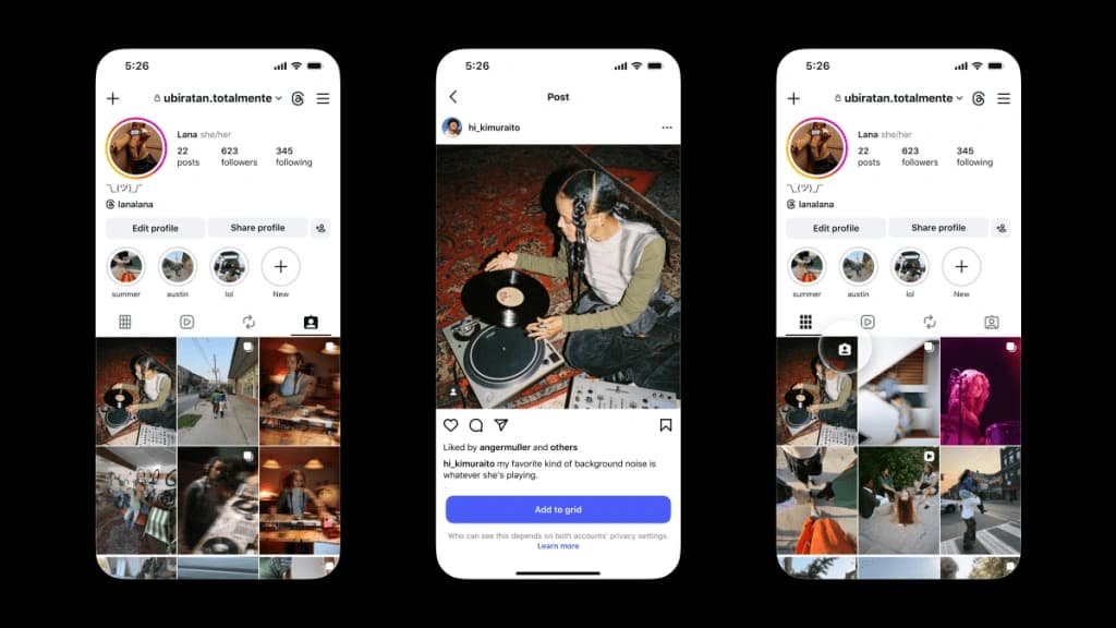 Nova funcionalidade do Instagram para adicionar posts marcados ao perfil