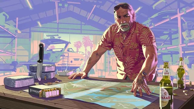 Arte de GTA 6 com personagens em cenário de cidade