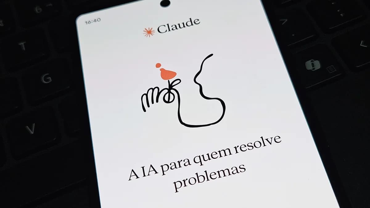 Aplicativo Claude representado em uma tela de dispositivo