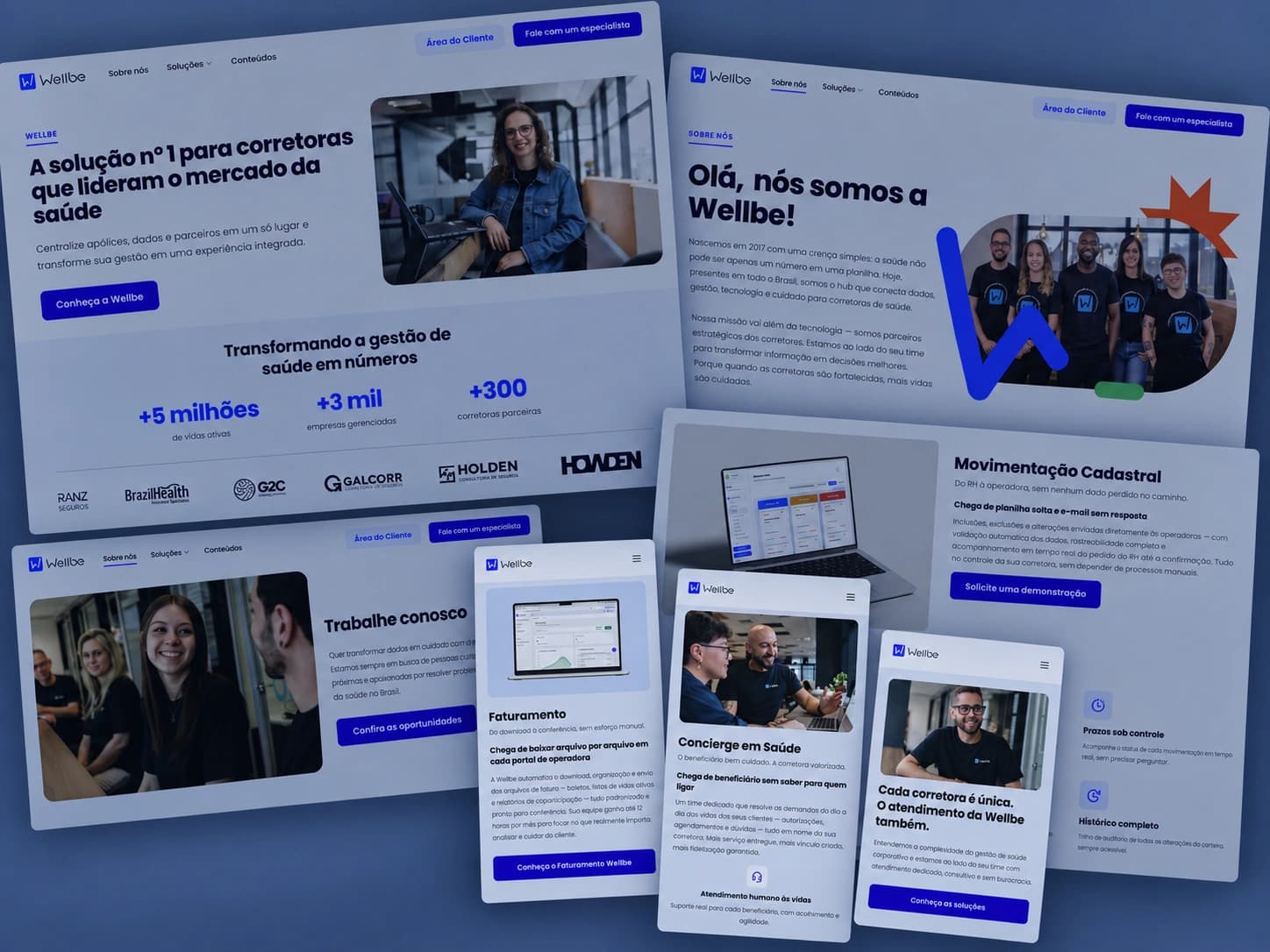 Um site enxuto e rápido para a Wellbe falar com as corretoras de saúde